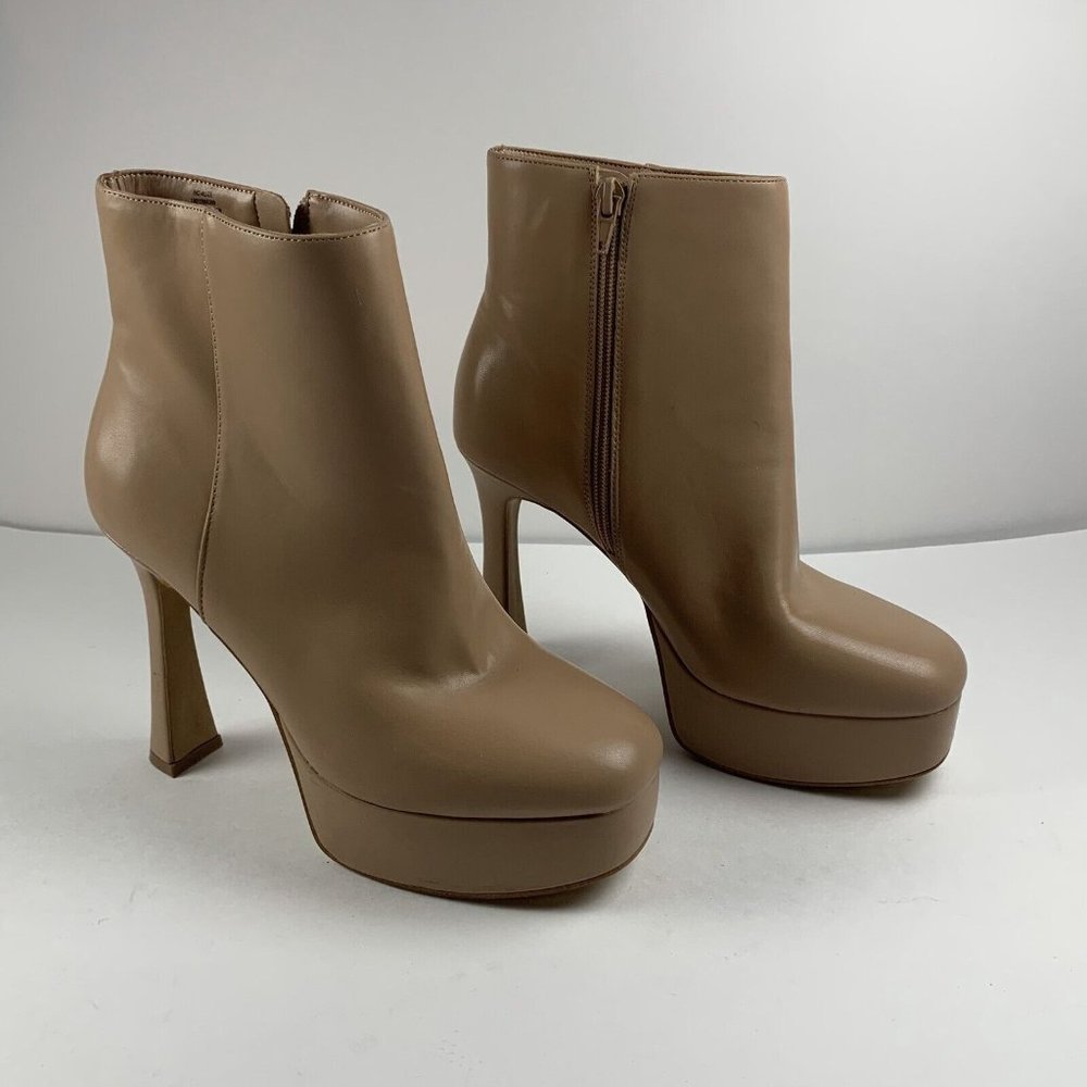 I.N.C Alize 10015984300 Boots Women's 6.5M Beige Spool Heel Platform Bootie 8073